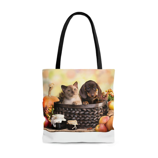 Cat and Dog AOP Tote Bag