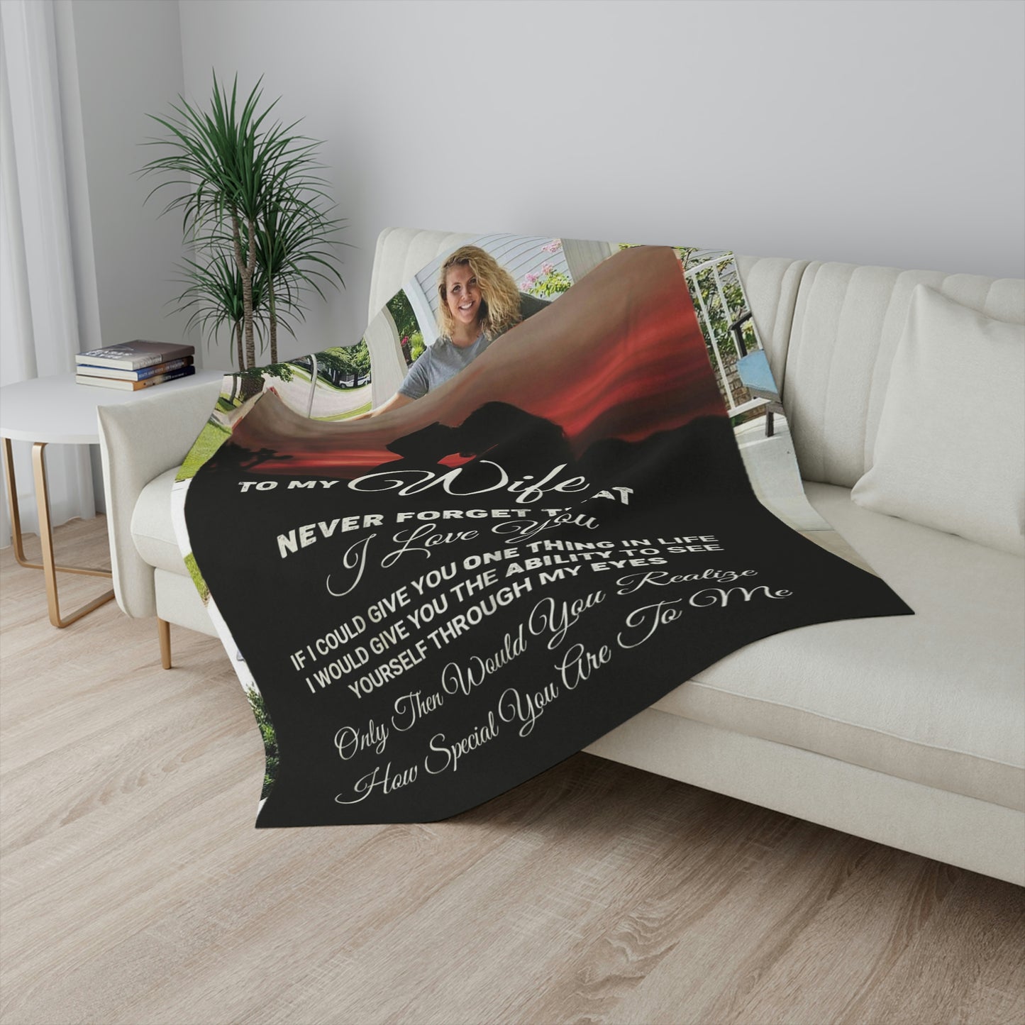 To My Wife  Never Forget That I Love You Sherpa Blanket 50" x 60"