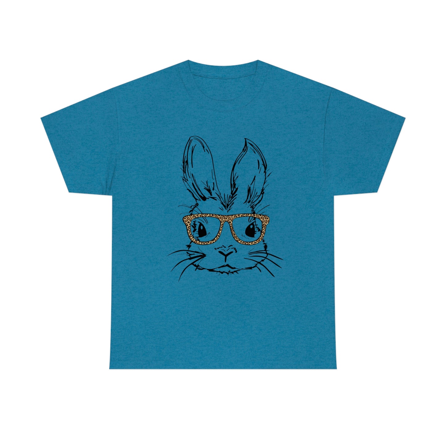 Easter Bunny With Glasses Unisex Heavy Cotton Tee