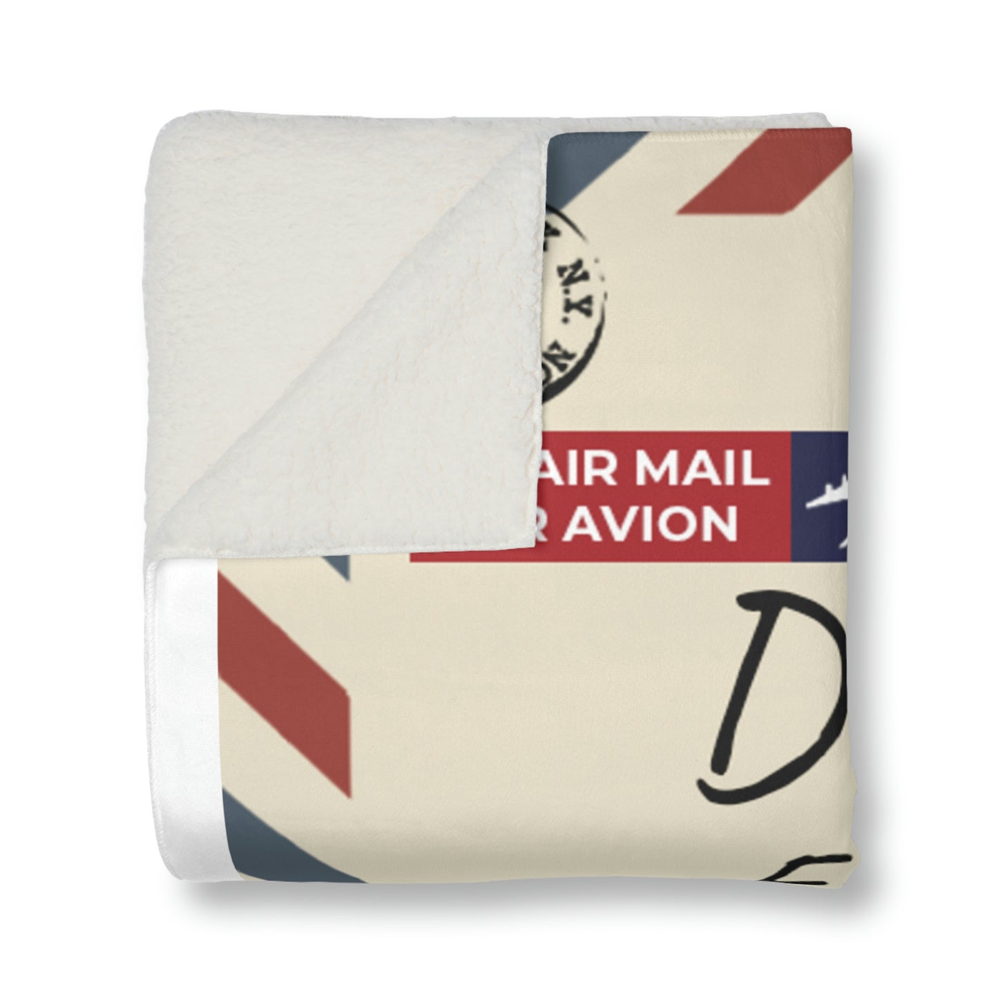 Dear Mum Personalized Stamp Sherpa Blanket