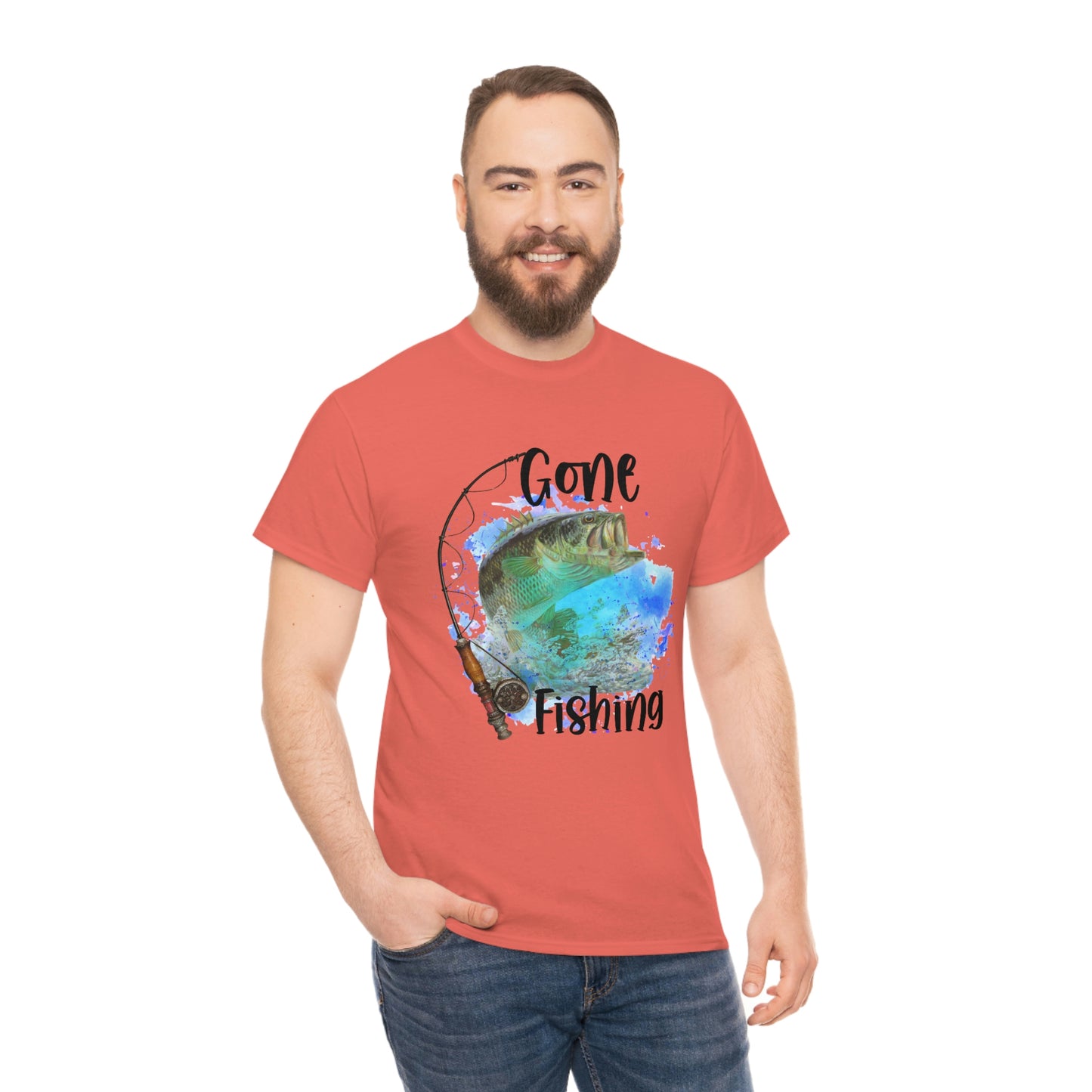Gone Fishing Unisex Heavy Cotton Tee