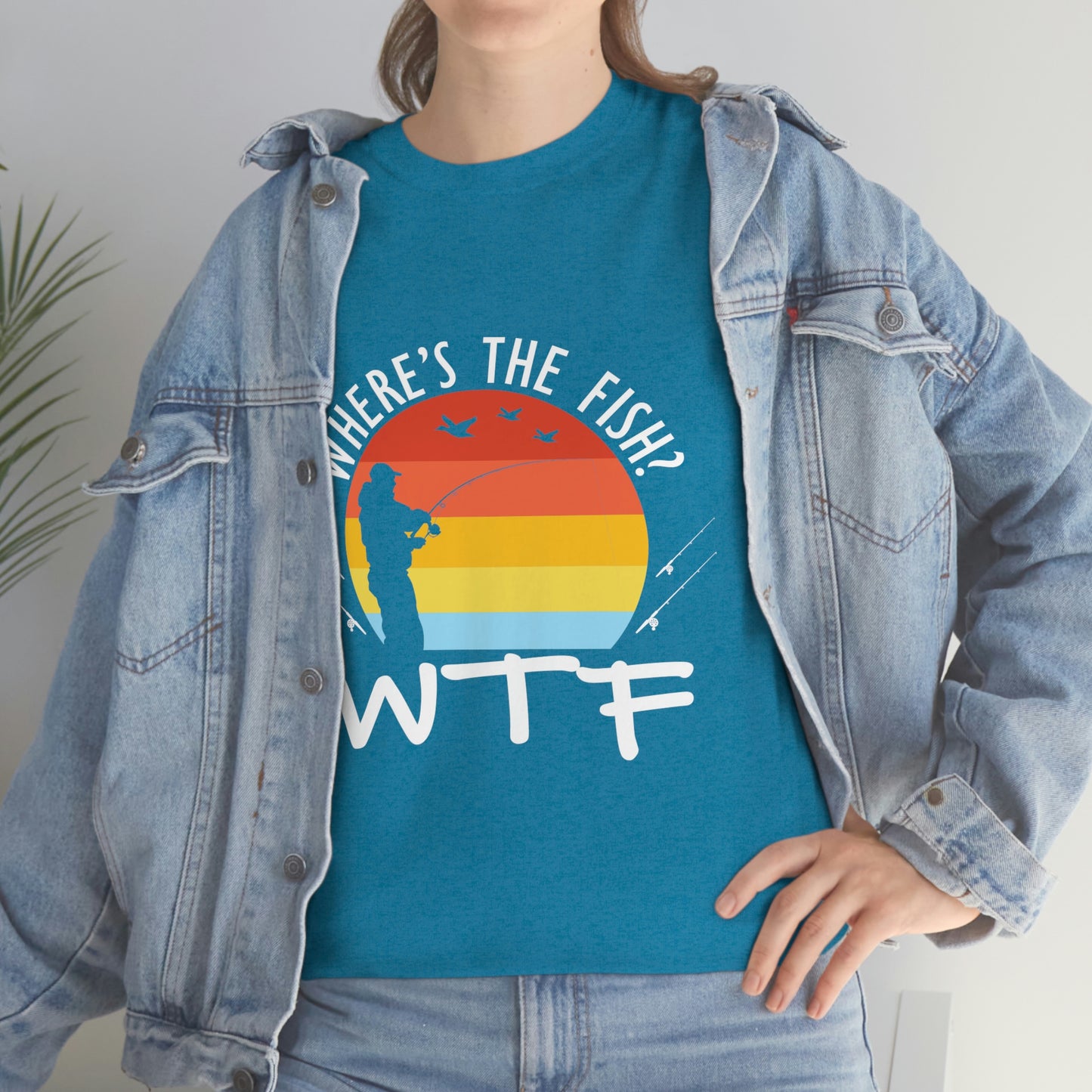 Where's The Fish  WTF Unisex Heavy Cotton Tee