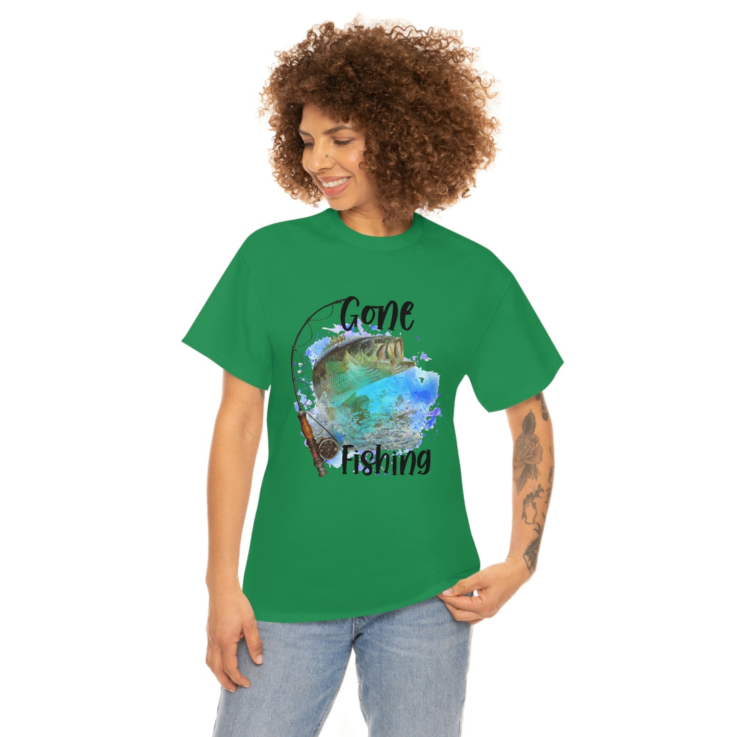 Gone Fishing Unisex Heavy Cotton Tee