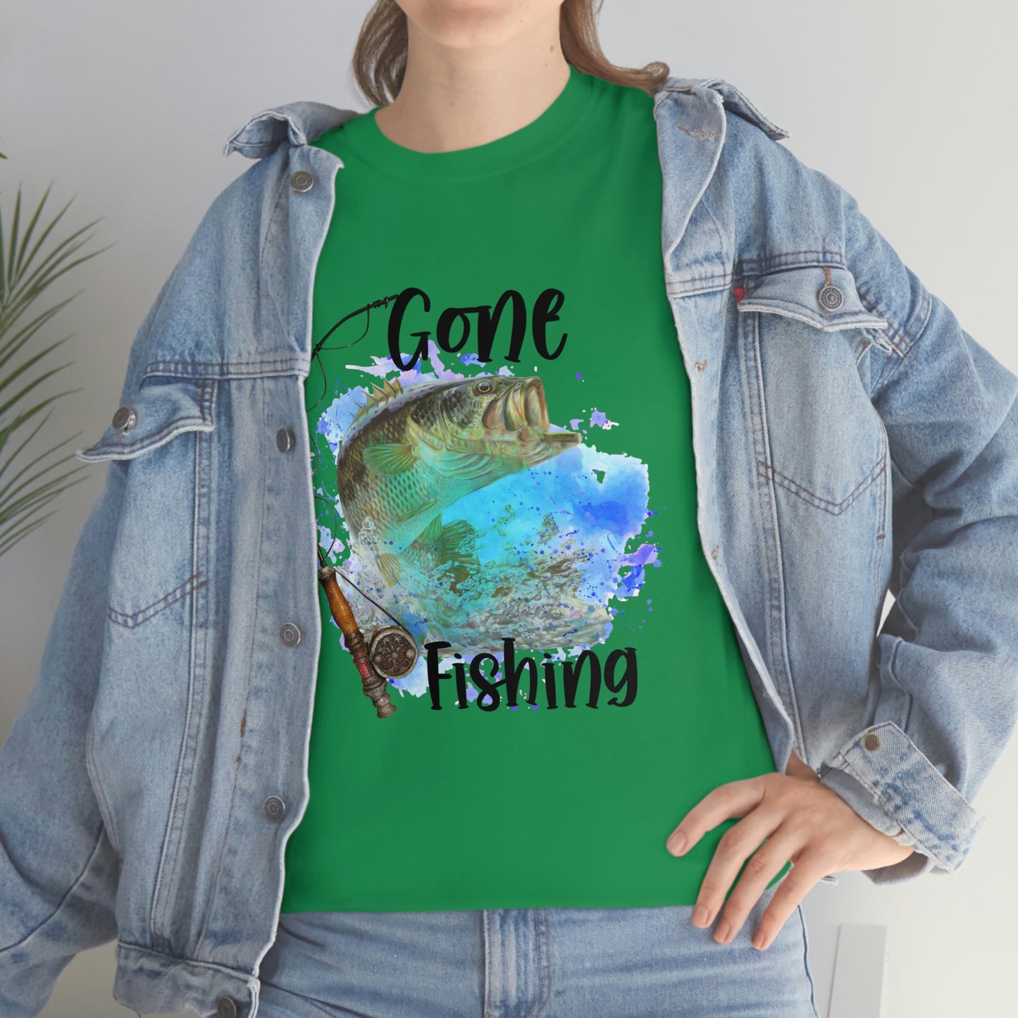 Gone Fishing Unisex Heavy Cotton Tee