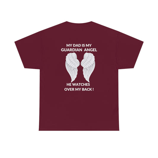 My Dad Is My Guardian Angel Unisex Heavy Cotton Tee