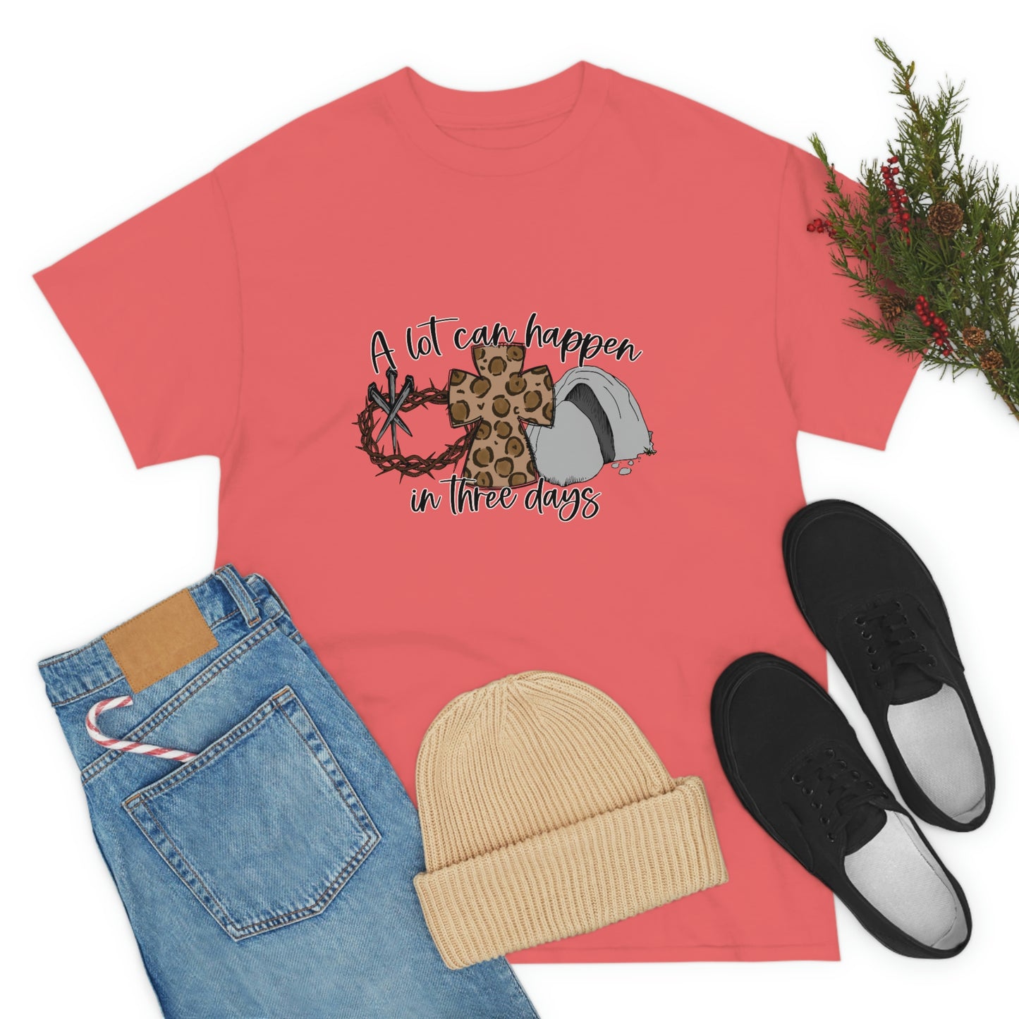 A Lot Can Happen In Three Days Unisex Heavy Cotton Tee