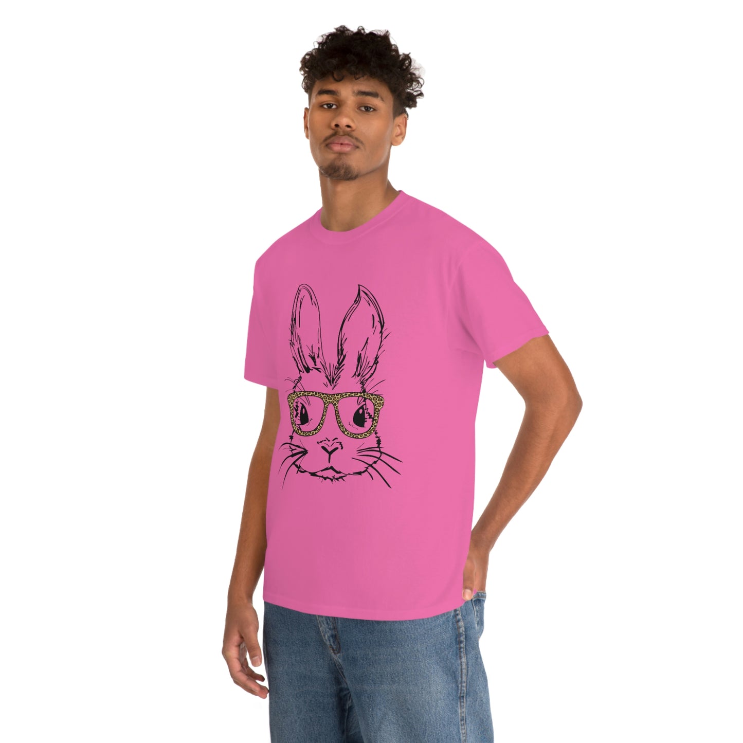 Easter Bunny With Glasses Unisex Heavy Cotton Tee