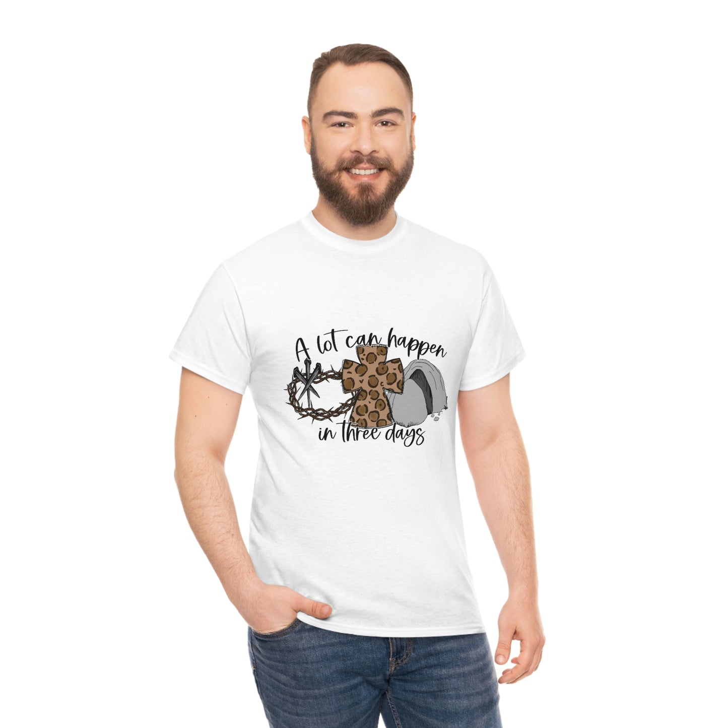 A Lot Can Happen In Three Days Unisex Heavy Cotton Tee