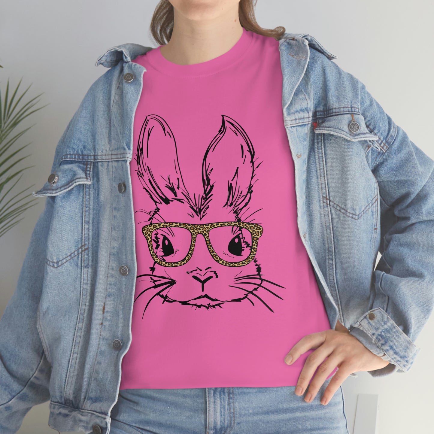 Easter Bunny With Glasses Unisex Heavy Cotton Tee