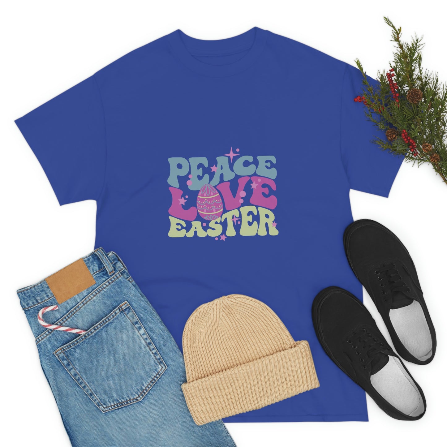 Peace Love Easter Unisex Heavy Cotton Tee