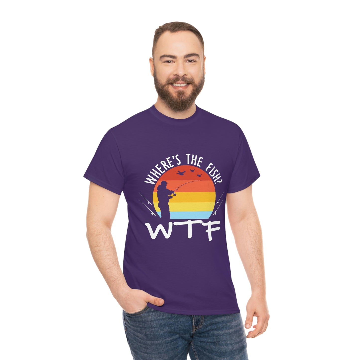 Where's The Fish  WTF Unisex Heavy Cotton Tee