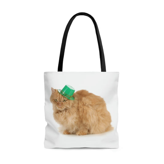 St Patrick's Day Cat AOP Tote Bag