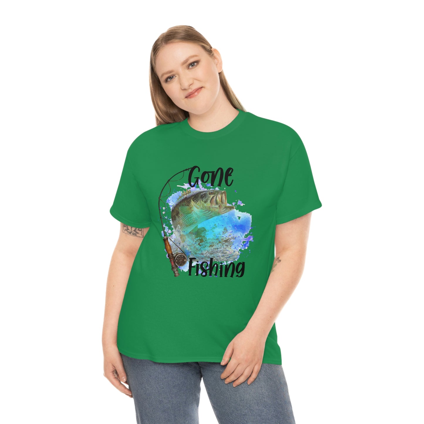 Gone Fishing Unisex Heavy Cotton Tee