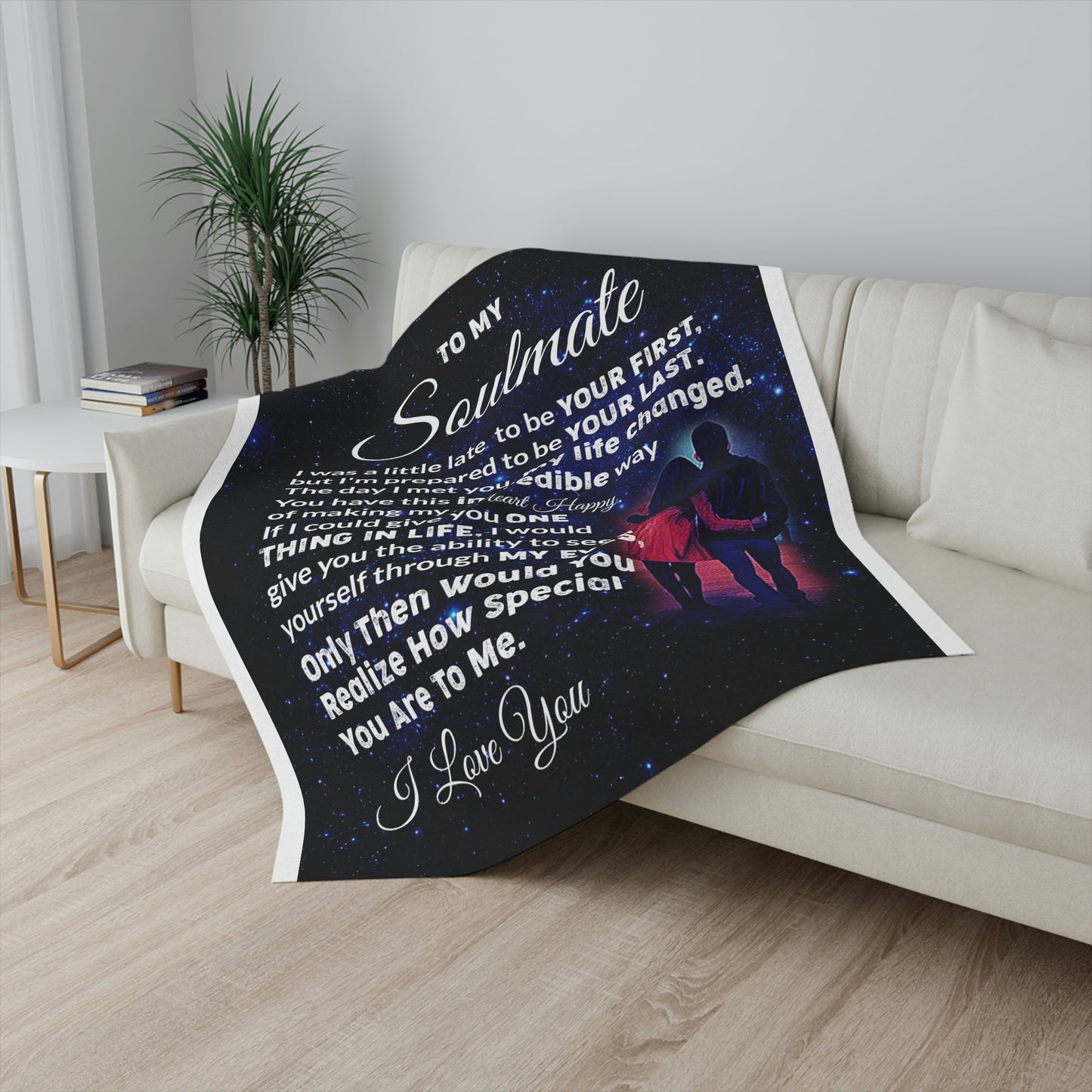 To My Soulmate Personalized Sherpa Blanket