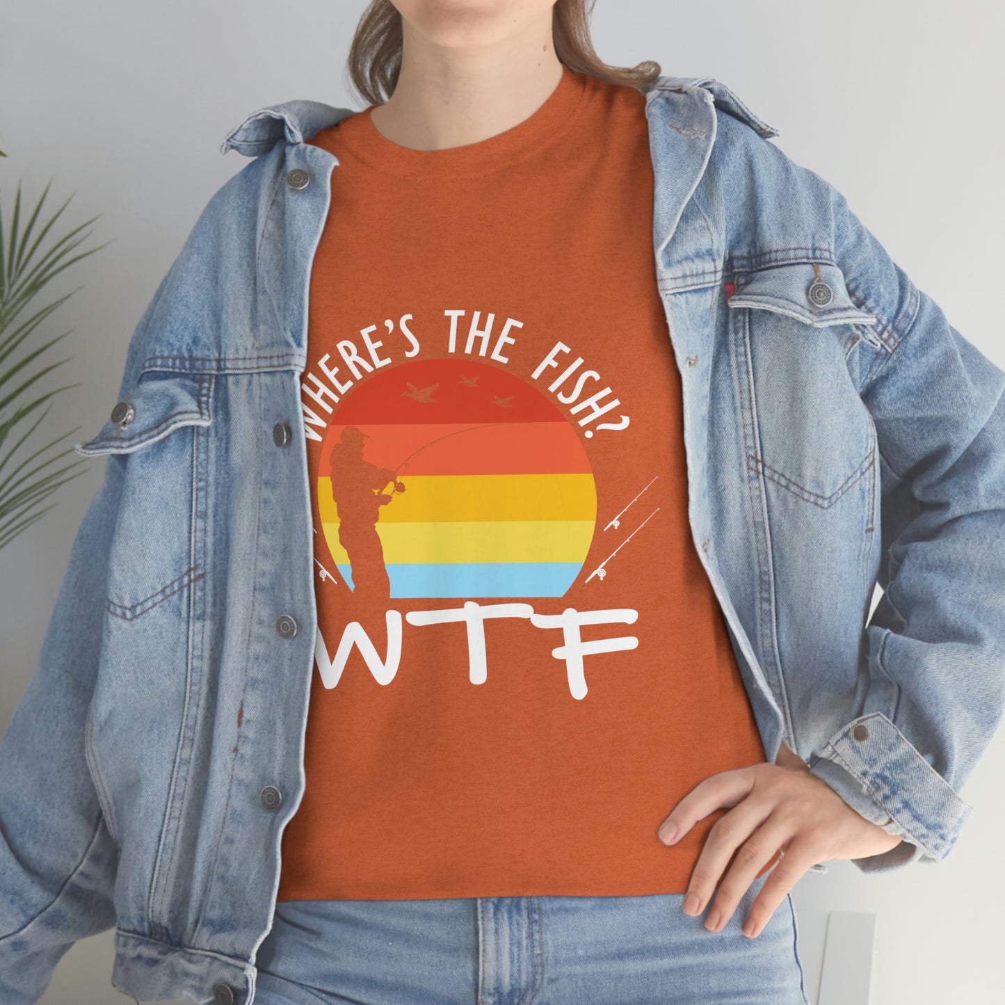 Where's The Fish  WTF Unisex Heavy Cotton Tee