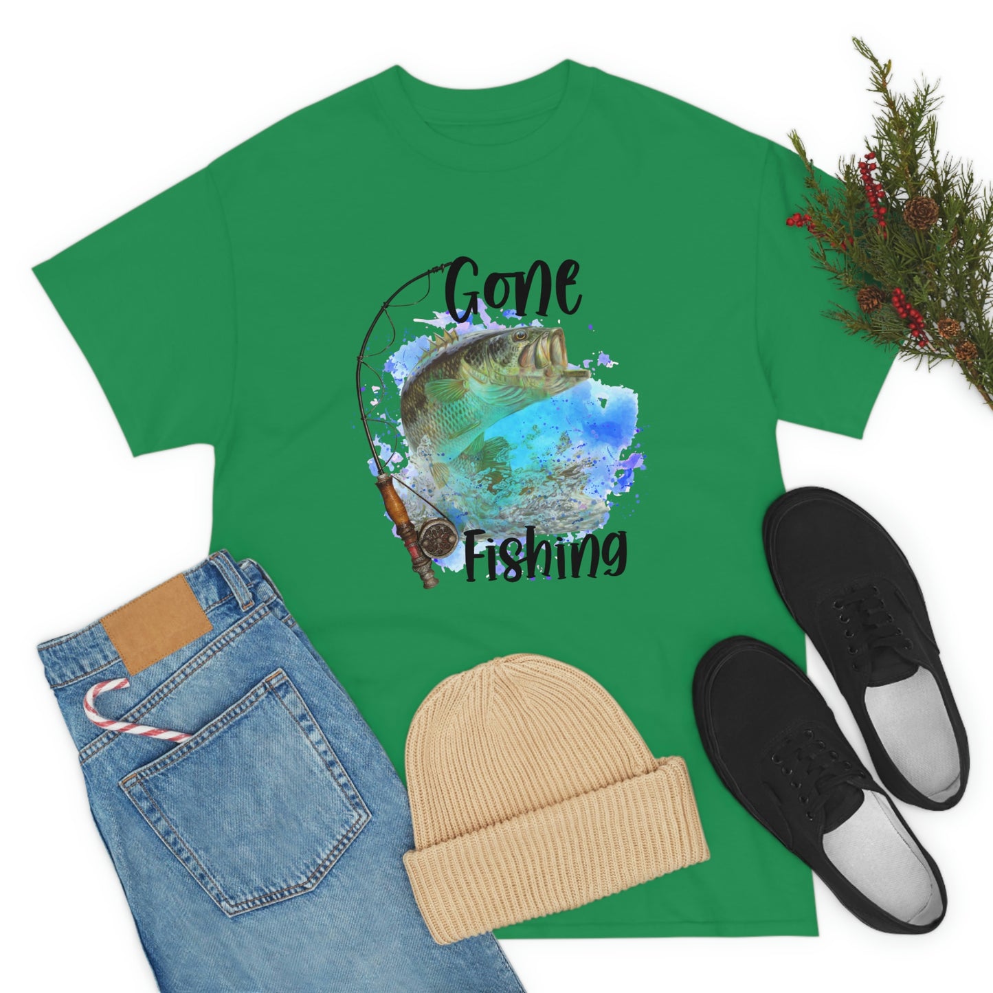 Gone Fishing Unisex Heavy Cotton Tee