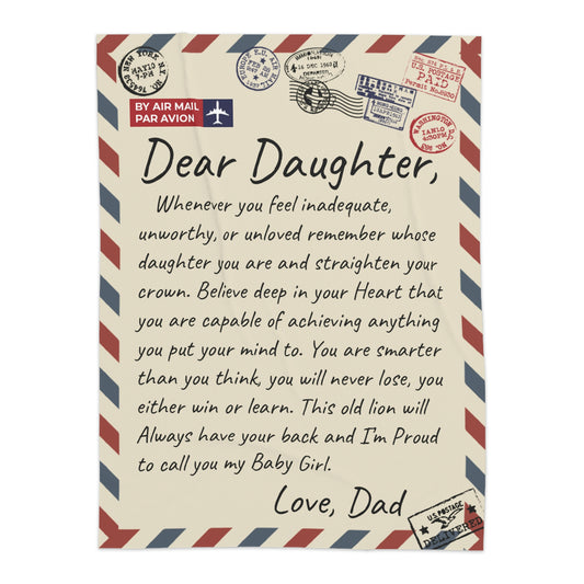 Dear Daughter Love Dad Personalized Sherpa Blanket