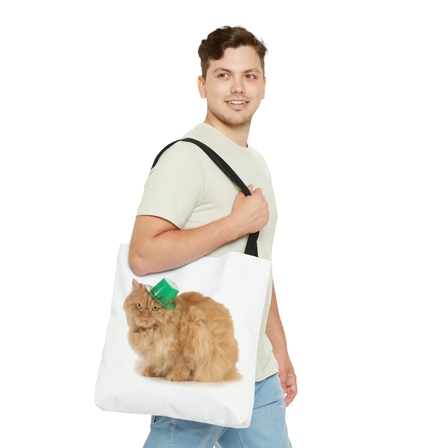 St Patrick's Day Cat AOP Tote Bag