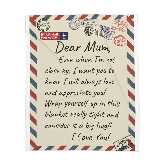Dear Mum Personalized Stamp Sherpa Blanket