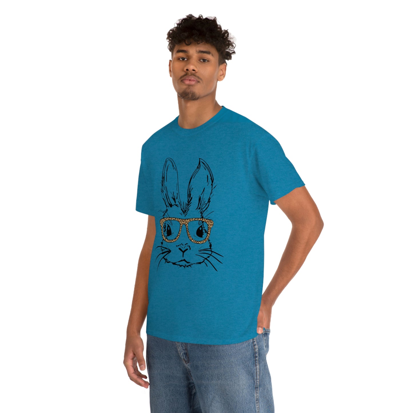 Easter Bunny With Glasses Unisex Heavy Cotton Tee