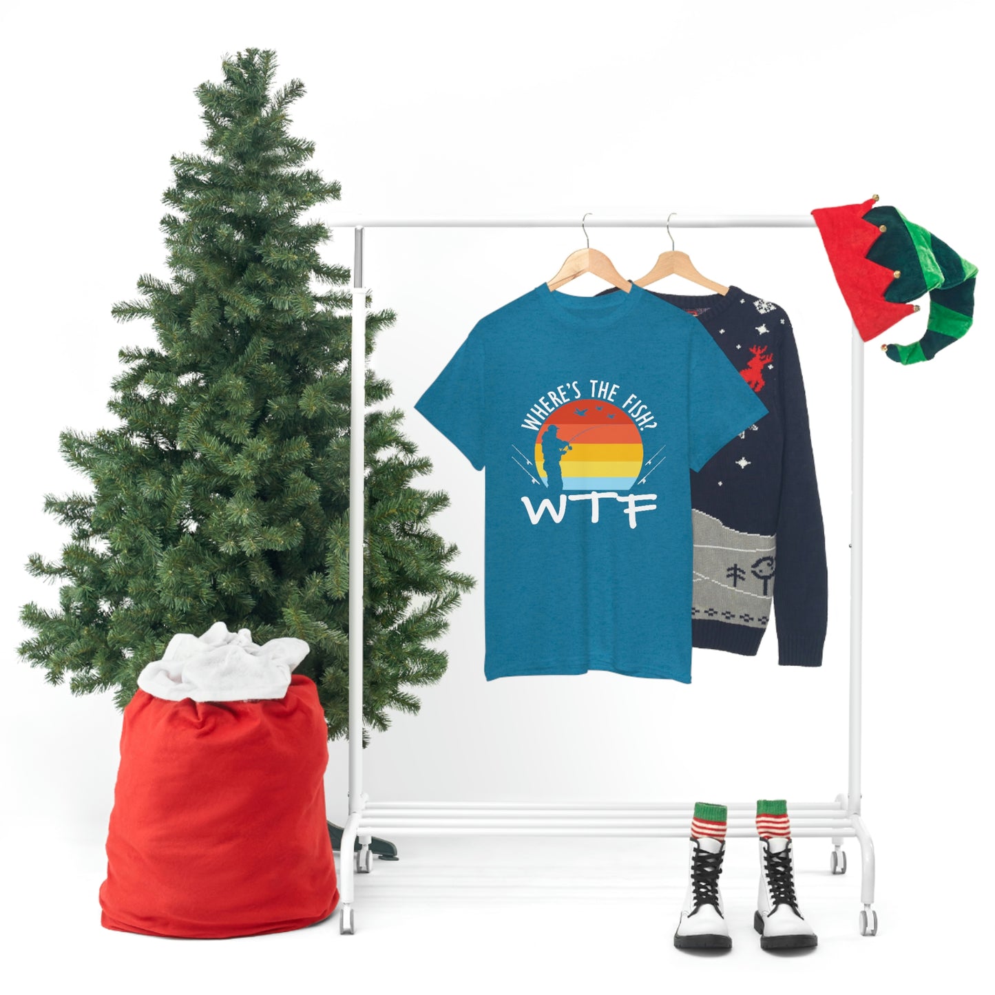Where's The Fish  WTF Unisex Heavy Cotton Tee