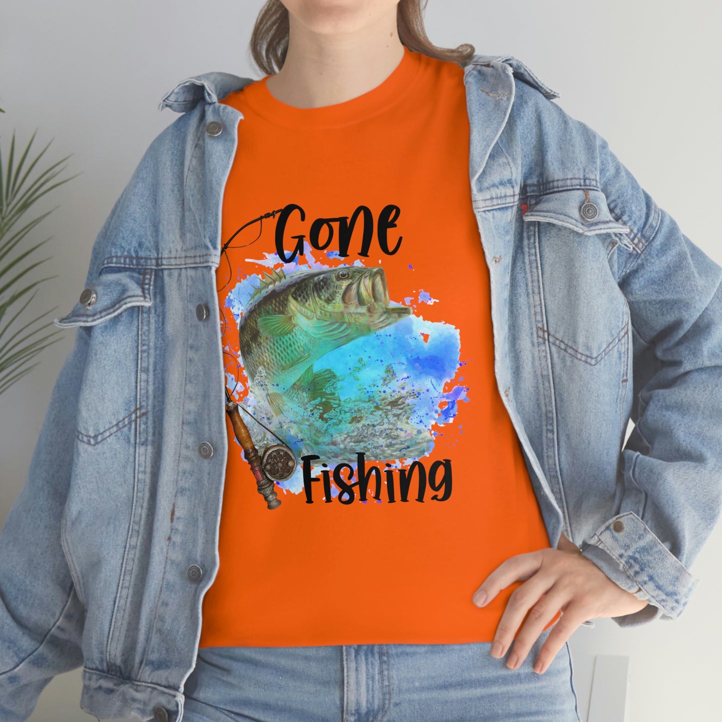 Gone Fishing Unisex Heavy Cotton Tee