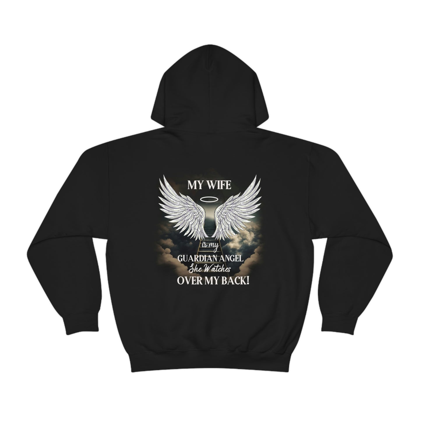 My Wife Is My Guardian Angel Unisex Heavy Blend™ Hooded Sweatshirt