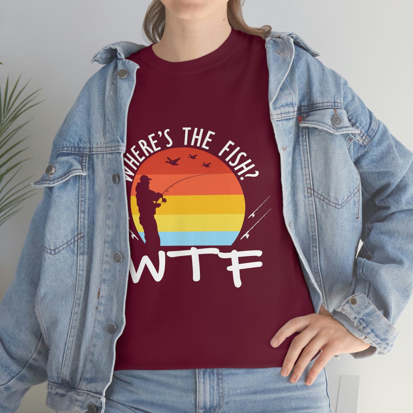 Where's The Fish  WTF Unisex Heavy Cotton Tee