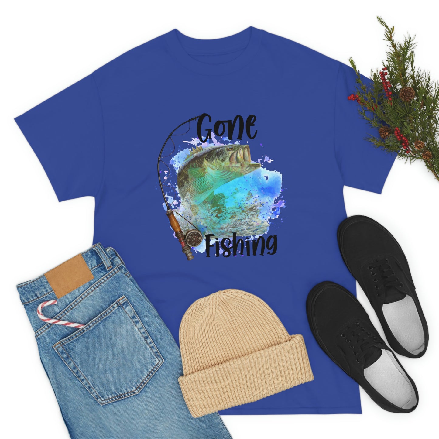 Gone Fishing Unisex Heavy Cotton Tee