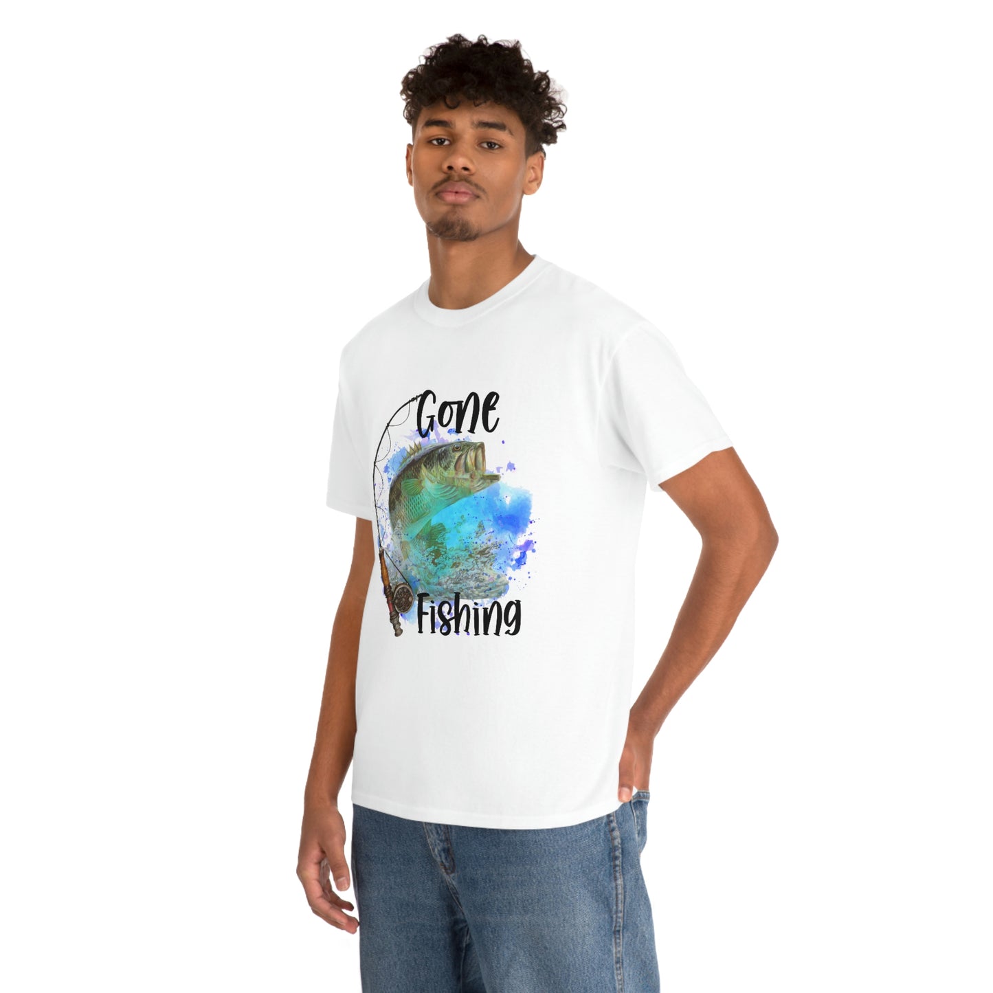 Gone Fishing Unisex Heavy Cotton Tee