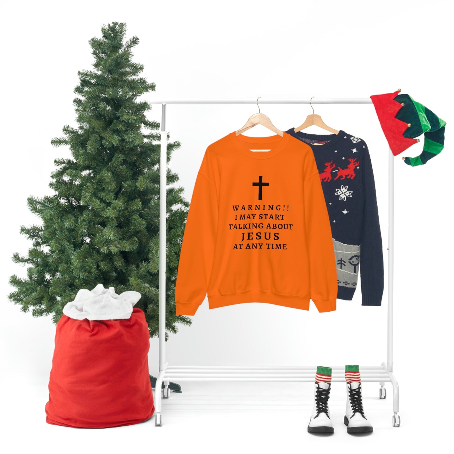 Warning I May Start Talking About Jesus  Unisex Heavy Blend™ Crewneck Sweatshirt