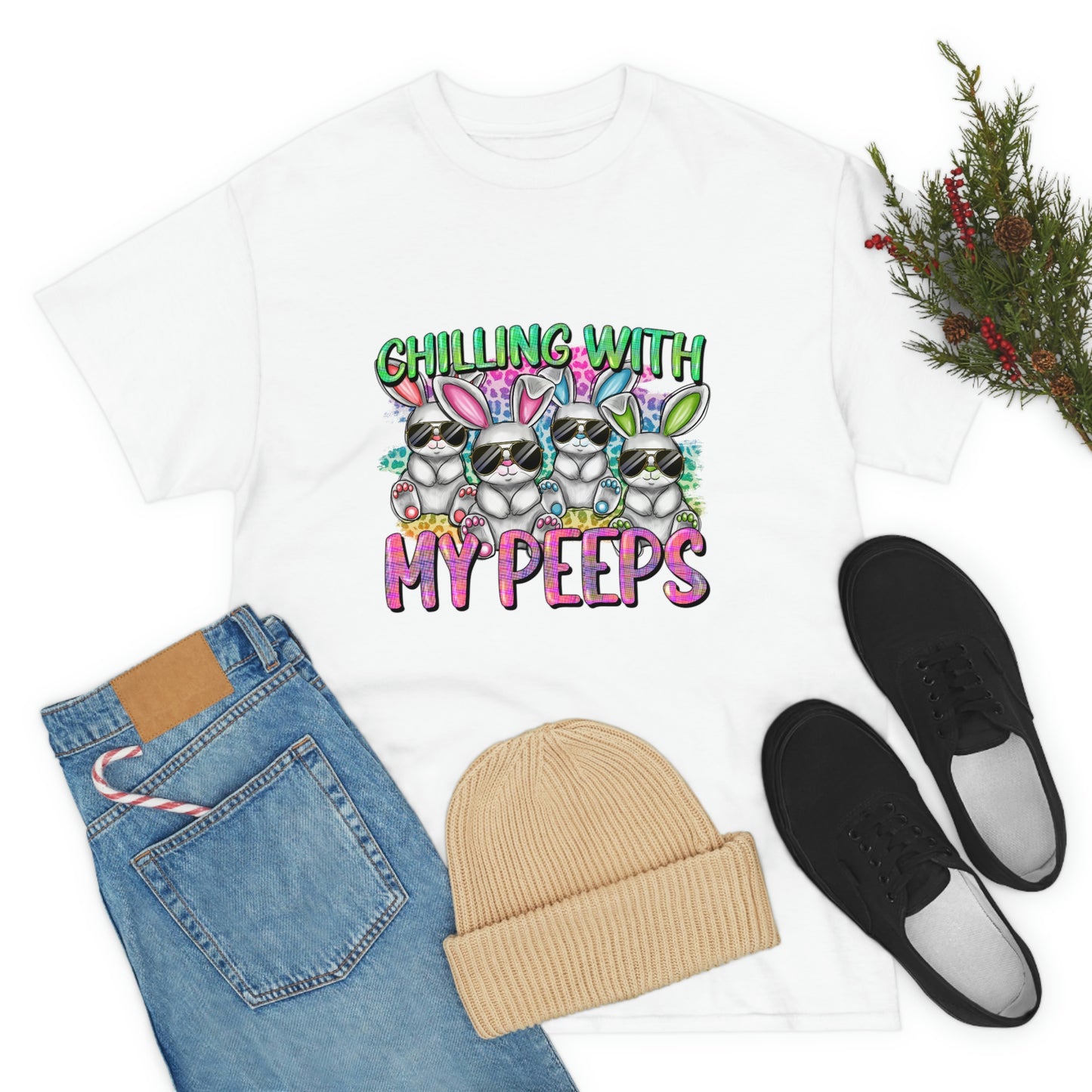 Chillin With My Peeps Unisex Heavy Cotton Tee