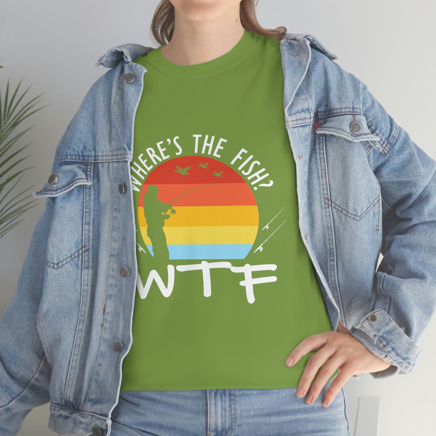 Where's The Fish  WTF Unisex Heavy Cotton Tee