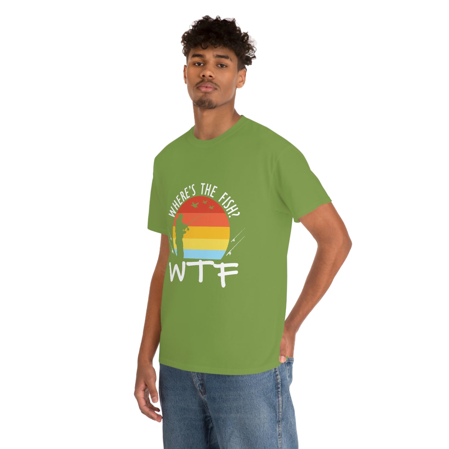 Where's The Fish  WTF Unisex Heavy Cotton Tee