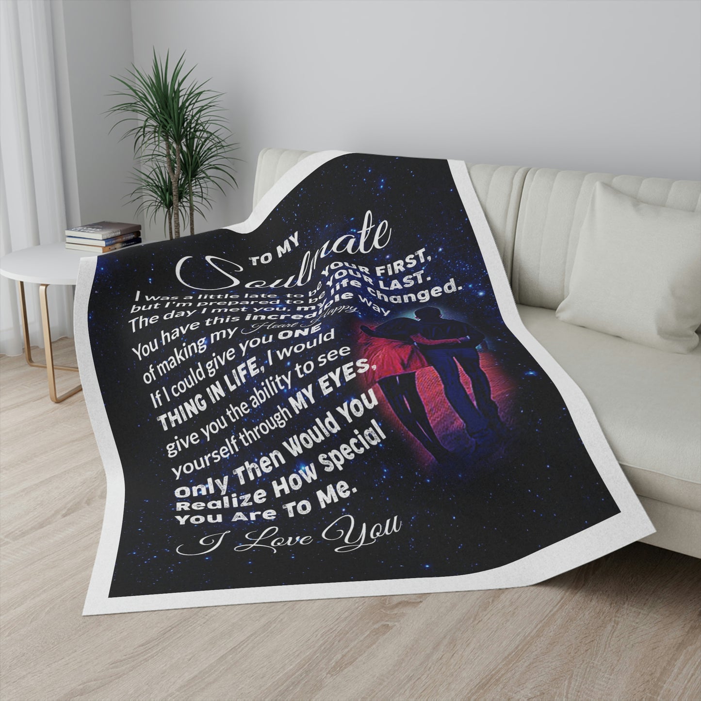 To My Soulmate Personalized Sherpa Blanket