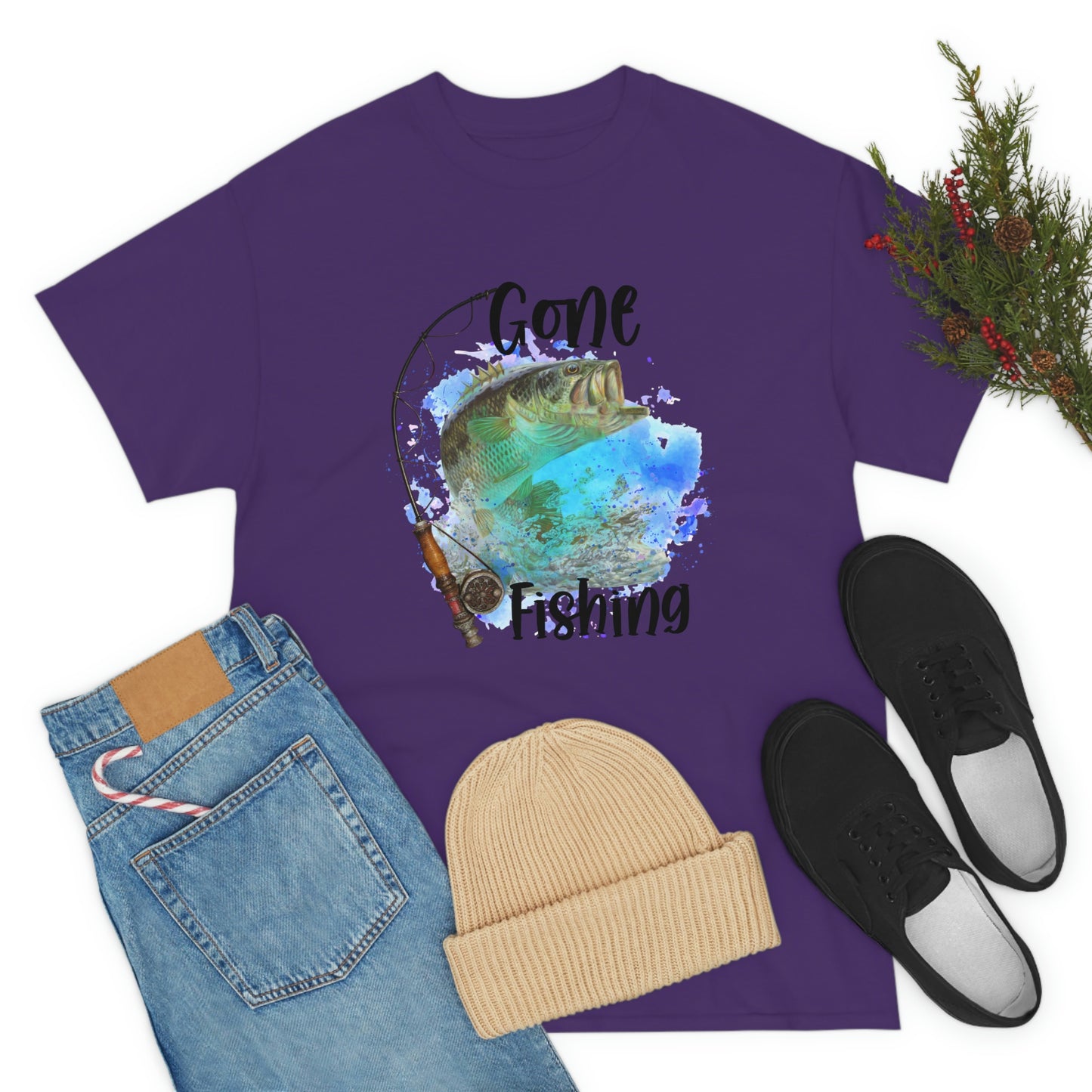 Gone Fishing Unisex Heavy Cotton Tee