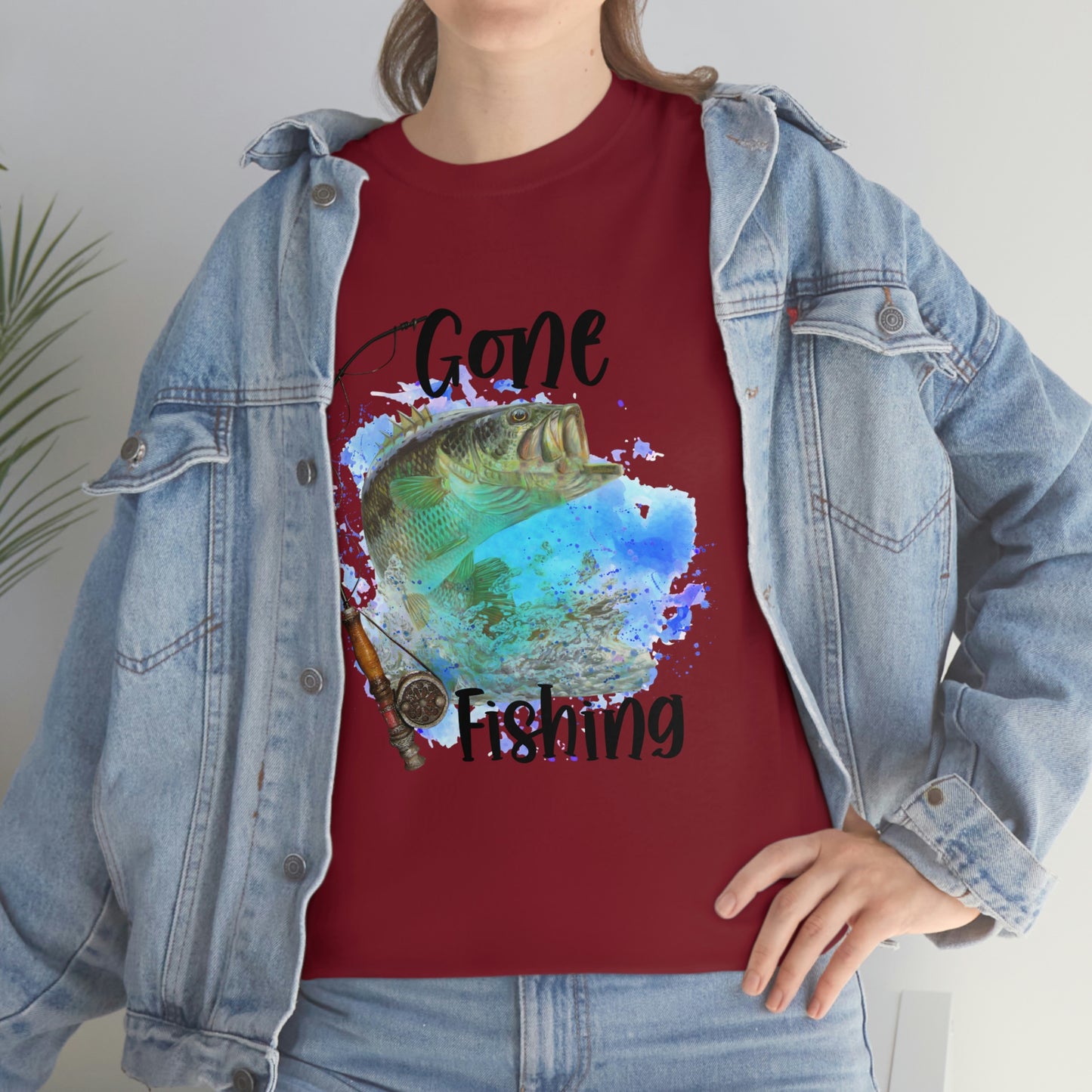 Gone Fishing Unisex Heavy Cotton Tee