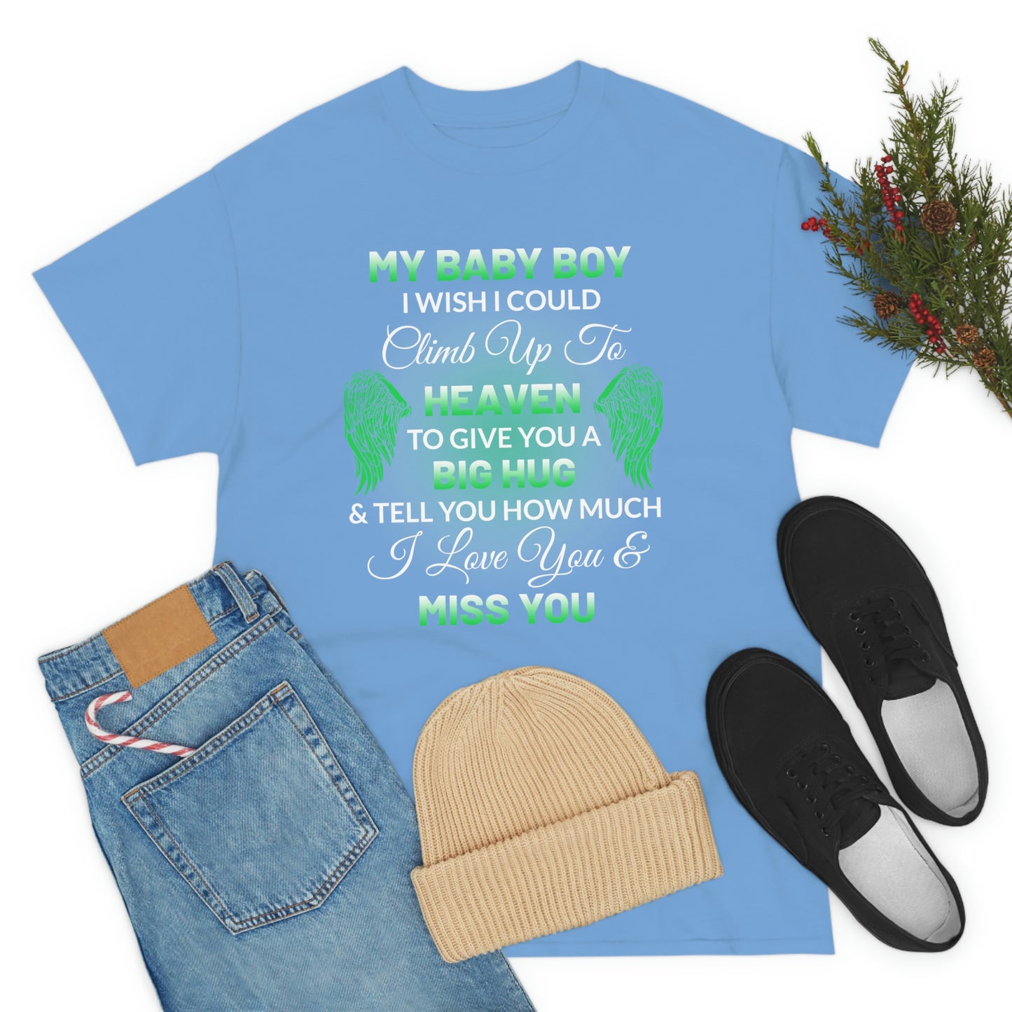My Baby Boy I Miss You Unisex Heavy Cotton Tee