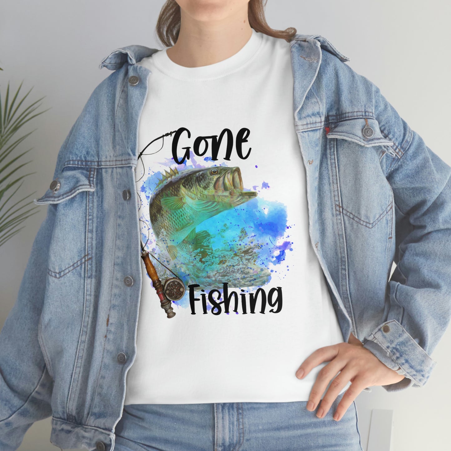 Gone Fishing Unisex Heavy Cotton Tee