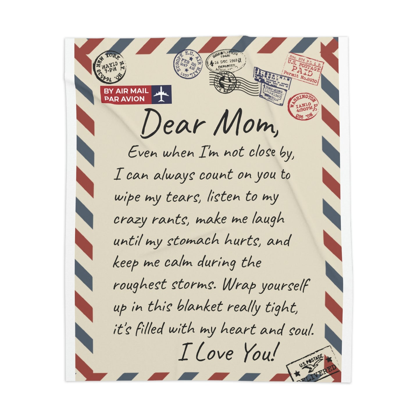 Dear Mom I Can Always Count On You  Personalized Sherpa Blanket