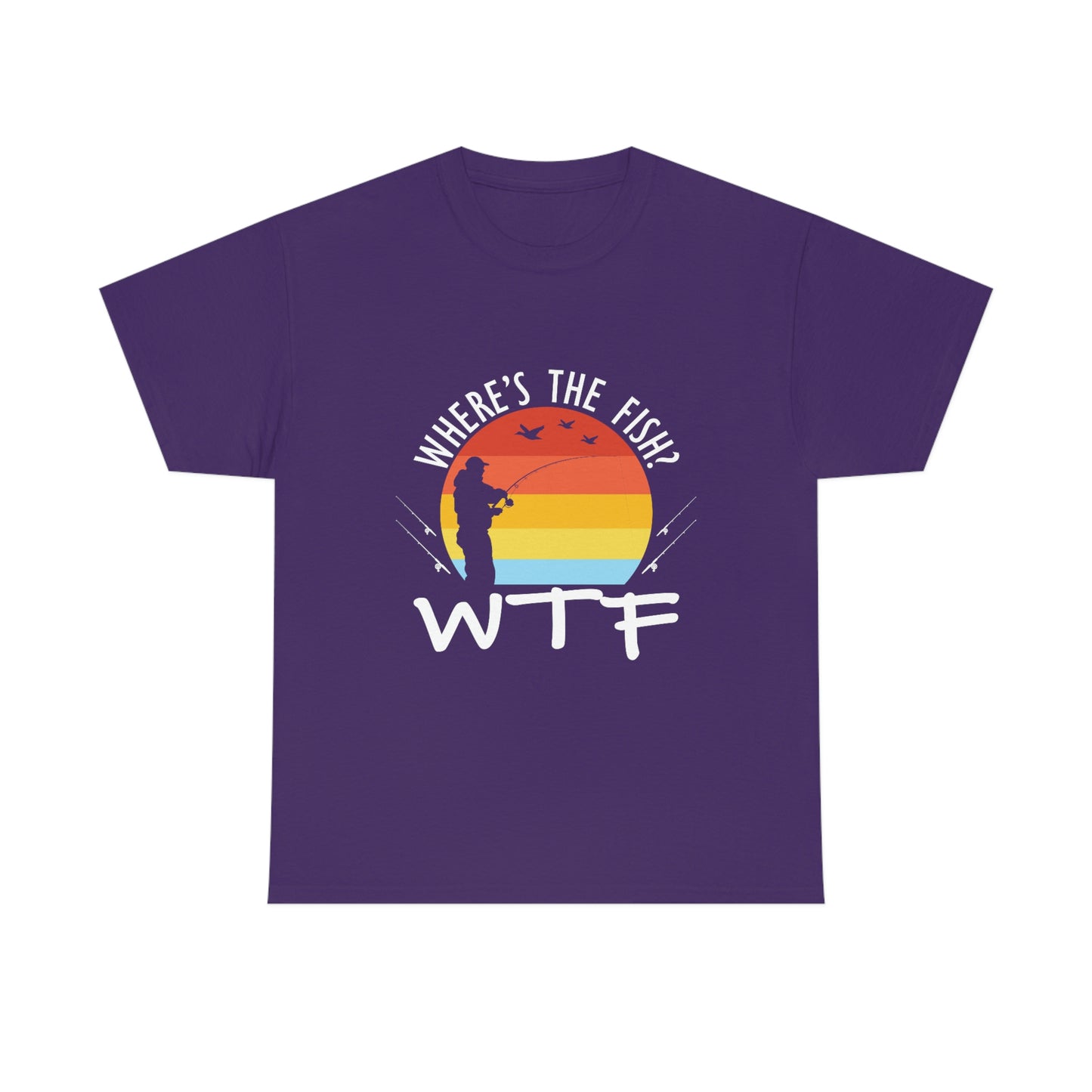 Where's The Fish  WTF Unisex Heavy Cotton Tee