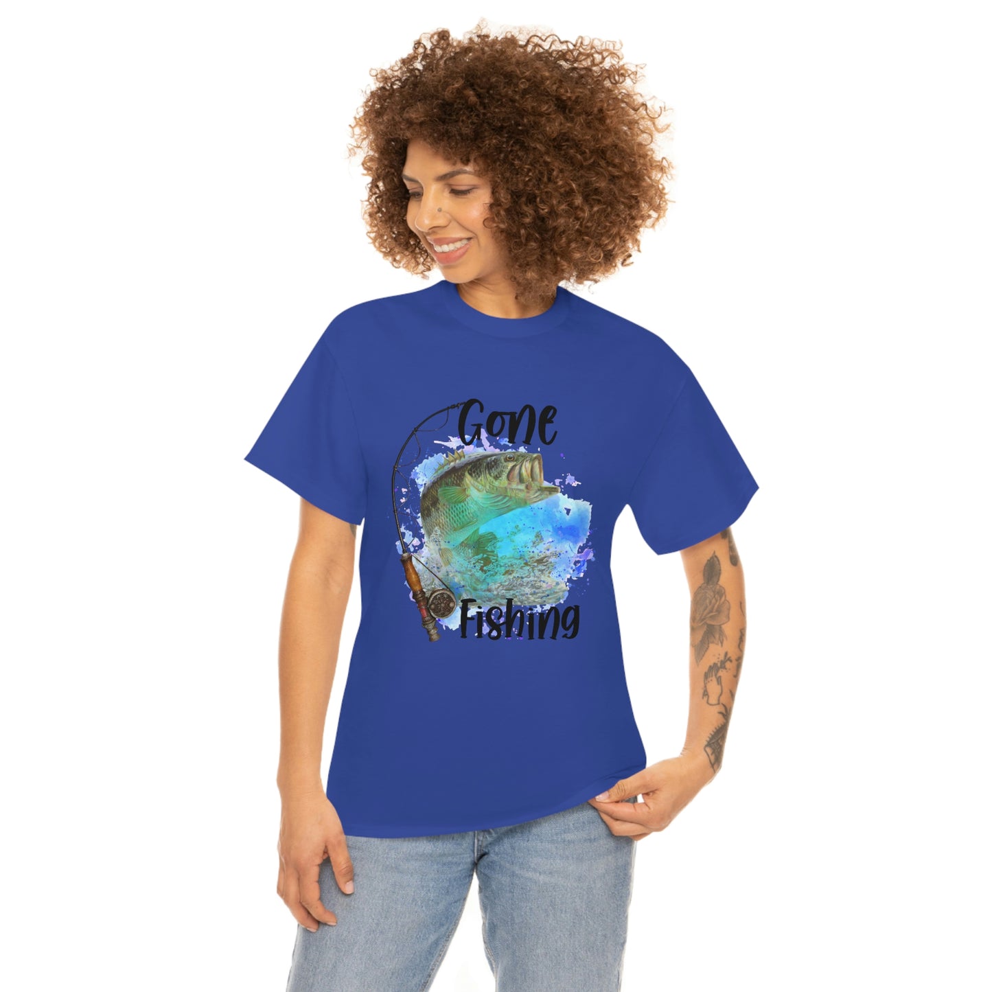 Gone Fishing Unisex Heavy Cotton Tee