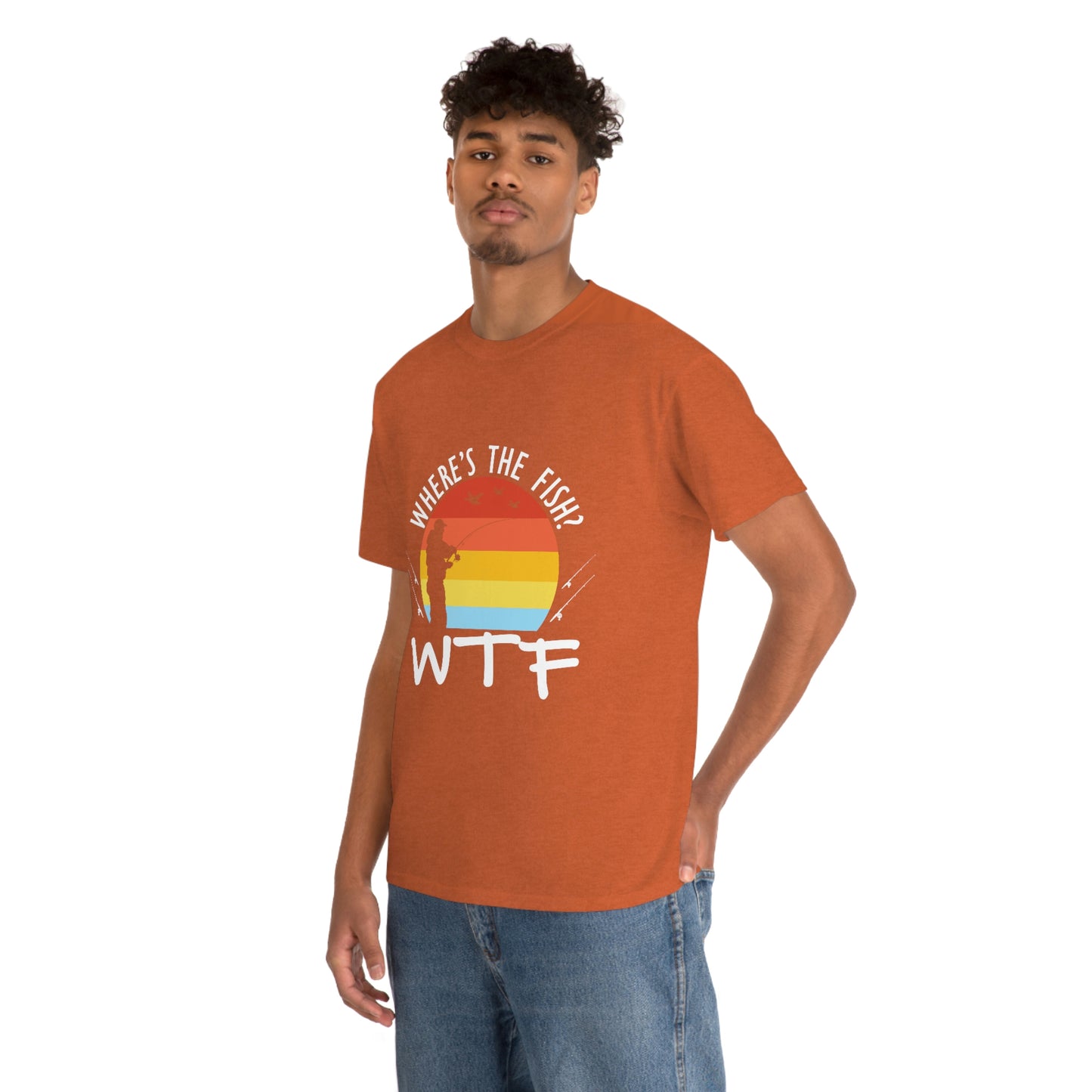 Where's The Fish  WTF Unisex Heavy Cotton Tee