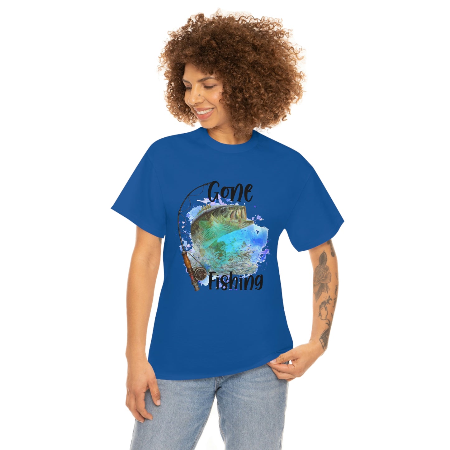 Gone Fishing Unisex Heavy Cotton Tee