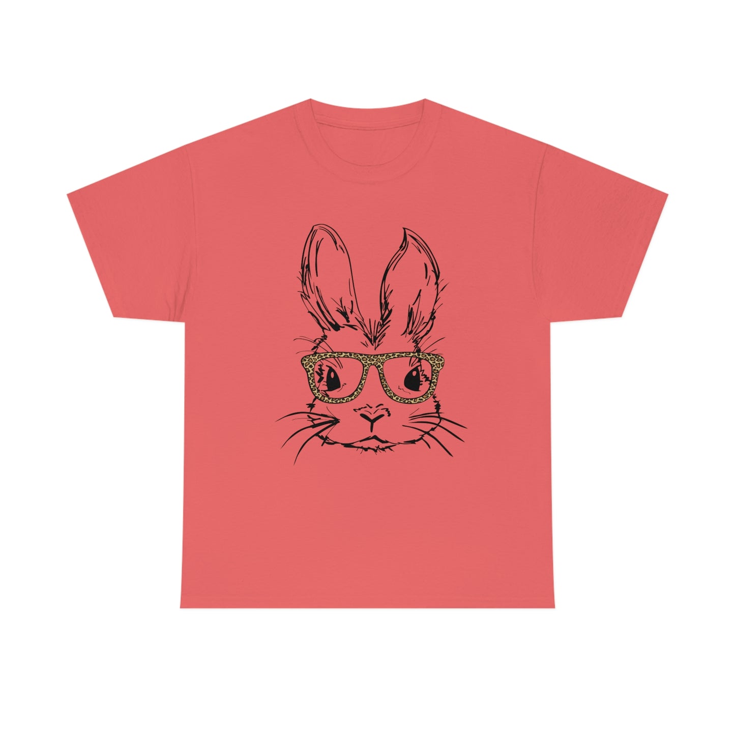 Easter Bunny With Glasses Unisex Heavy Cotton Tee