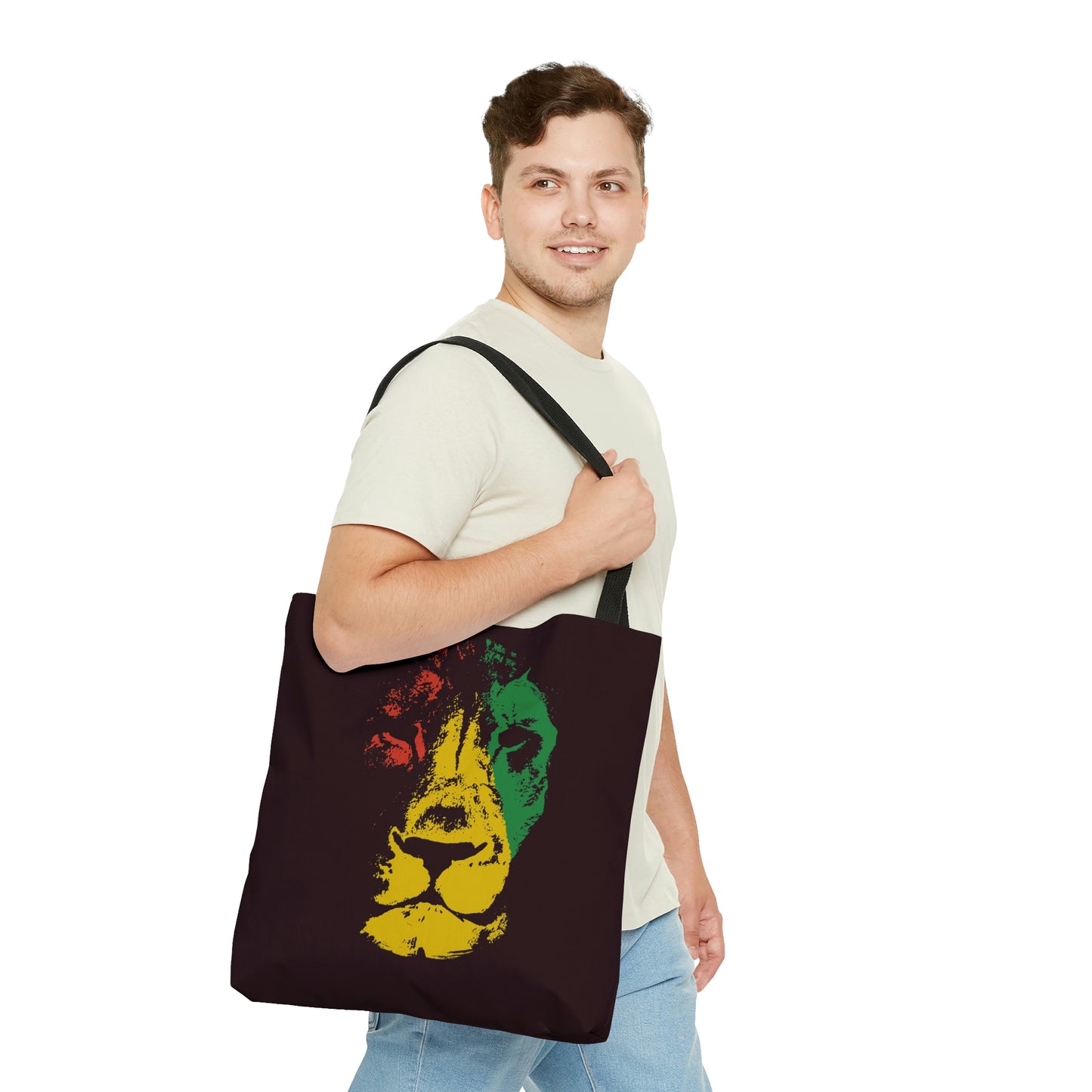 Jamaica Lion Black AOP Tote Bag