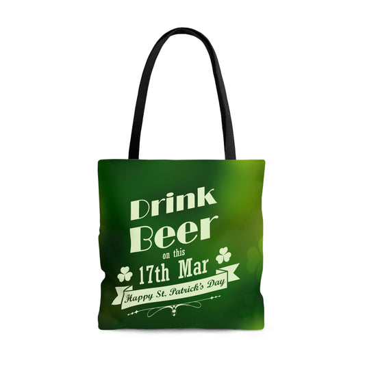 St Patrick's Day Drink Beer AOP Tote Bag