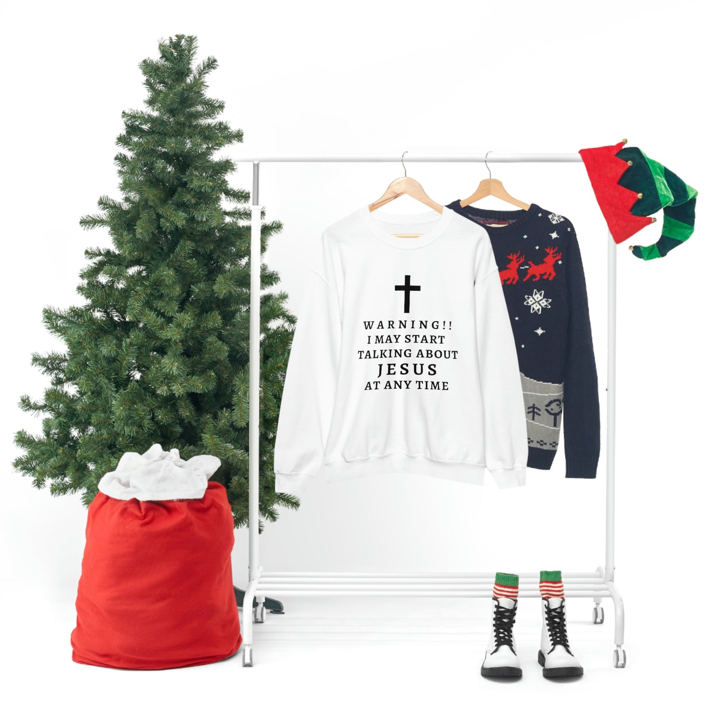 Warning I May Start Talking About Jesus  Unisex Heavy Blend™ Crewneck Sweatshirt
