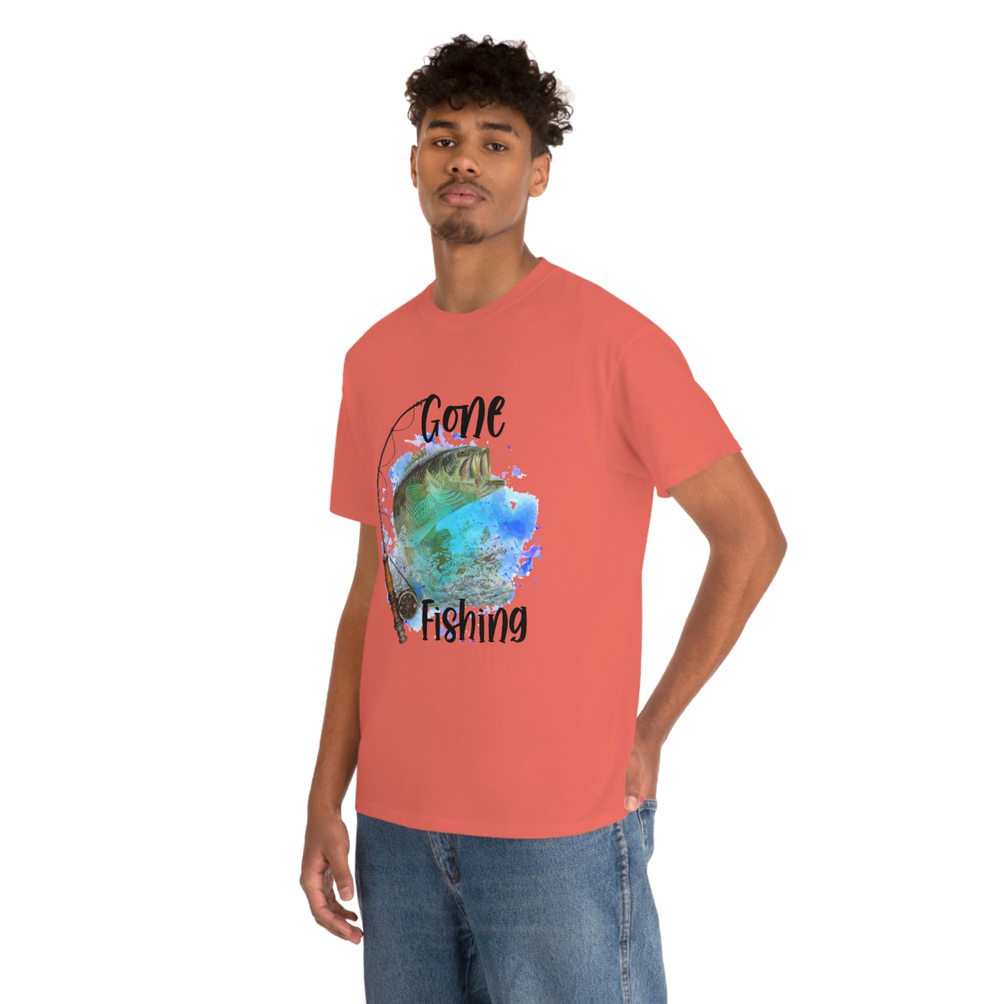 Gone Fishing Unisex Heavy Cotton Tee