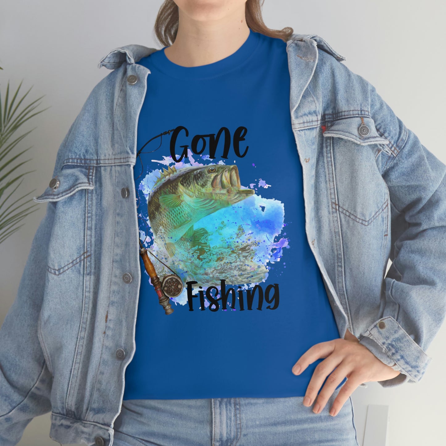 Gone Fishing Unisex Heavy Cotton Tee
